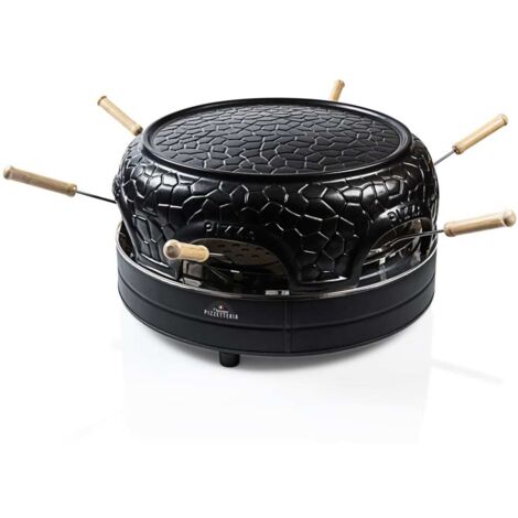Bestron pizzaoven voor 4 personen, pizzamaker voor kleine pizza's ( 10 cm), met keramische koepel, ca. 10 minuten baktijd, 860 Watt, kleur: zwart - BCC.nl