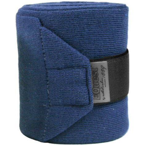 EQuest Acryl-Strickbandagen für Pferde, navy, 2er Set - 3,5 m