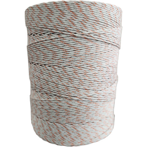 Weidezaunlitze Premium - weiß/orange - 400 m, 9 Leiter