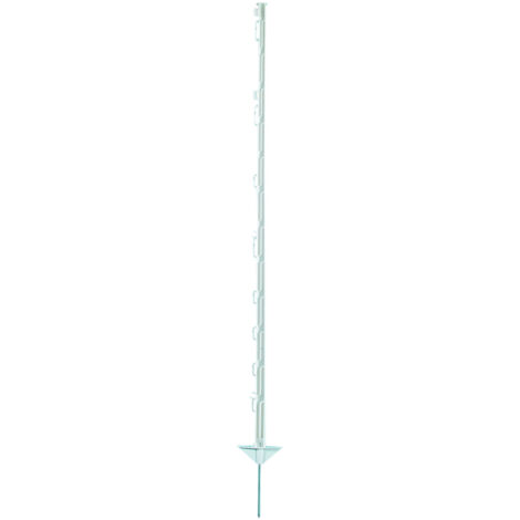 Electra Kunststoffpfahl 125 cm mit Doppeltritt - weiß - 10 Stück Weidezaunpfähle