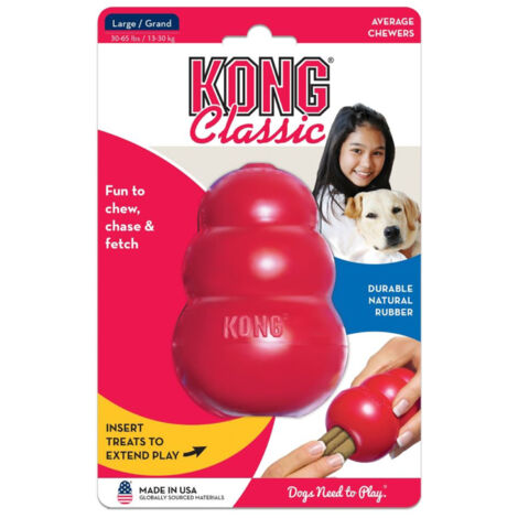 KONG Classic L, rot - Kauspielzeug aus Naturkautschuk für Hunde