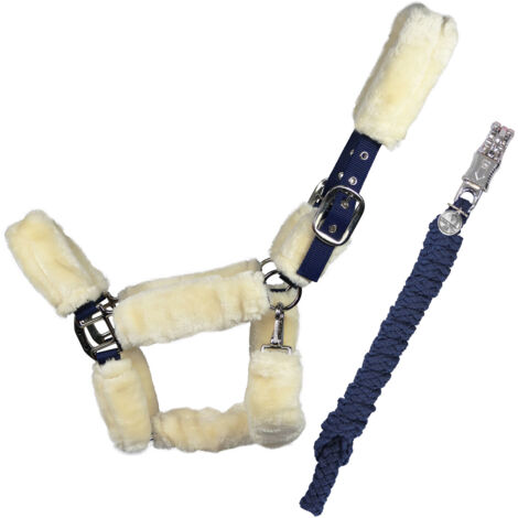 EQuest Halfter Comfort für Pferde mit Führstrick, navy - M / Cob / Vollblut (1/2)