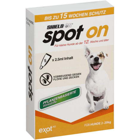 ShieldOn Spot On Floh- und Zeckenschutz für kleine Hunde - 5 x 2,5 ml