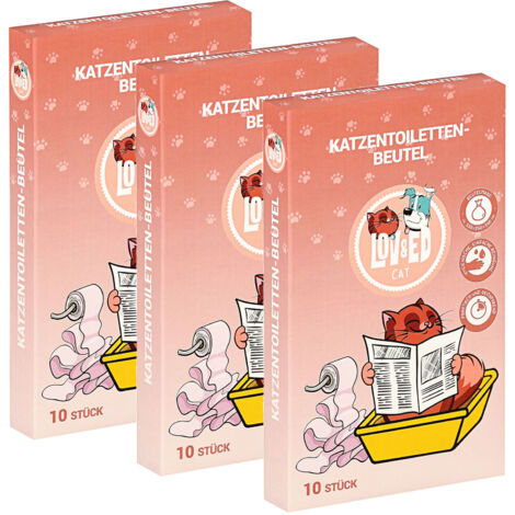 Lov&Ed Katzentoilettenbeutel, 3x 10 Stück Beutel für Katzentoiletten (1/2)