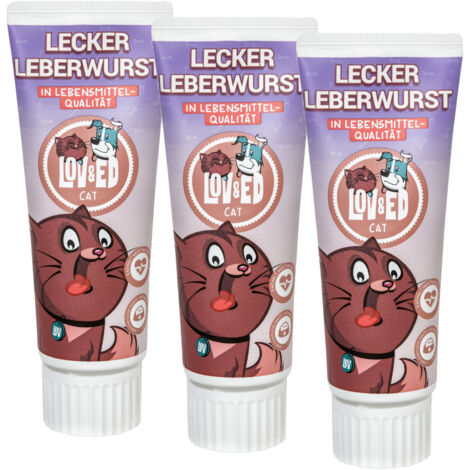 Lov&Ed Lecker Leberwurst für Katzen, 3x 75g - Lebensmittelqualität