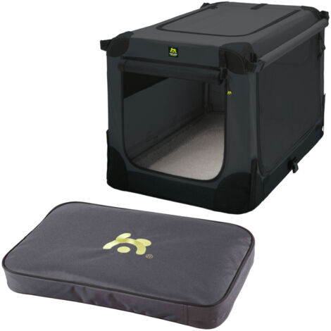 Maelson Soft Kennel anthrazit 52cm + Lounge Mat - Transportbox mit Matratze für Hunde