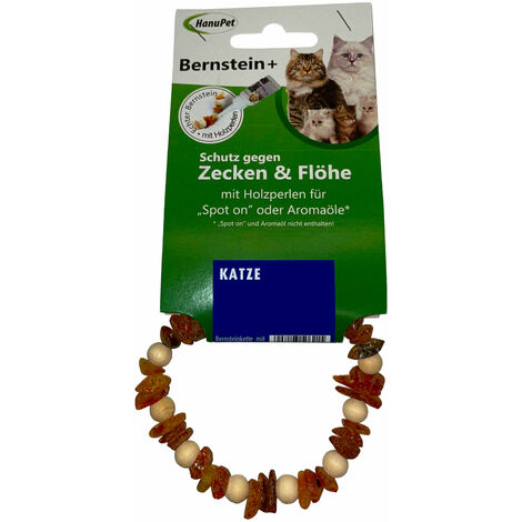 Bernsteinkette Zecken- und Flohhalsband für Katzen - XS