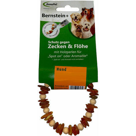 Bernsteinkette Zecken- und Flohhalsband für Hunde - XXL