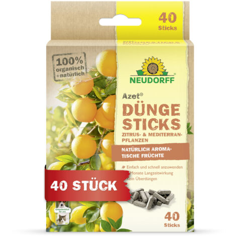 Neudorff Azet DüngeSticks für Zitrus- und Mediterranpflanzen - 40 Stück