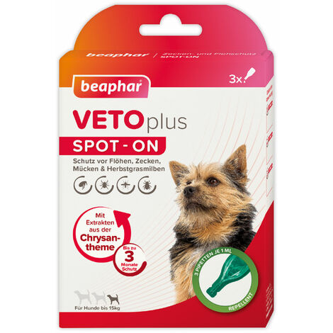 Beaphar Veto plus Spot-On für Hunde bis 15 kg 3x1 ml