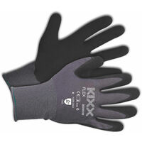 KIXX Flex Handschuhe für die Gartenarbeit - Grau/Schwarz - Größe 9