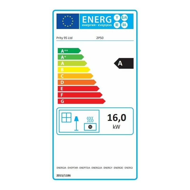 ᐉ Inserto camino a legna Prity G, 16kW