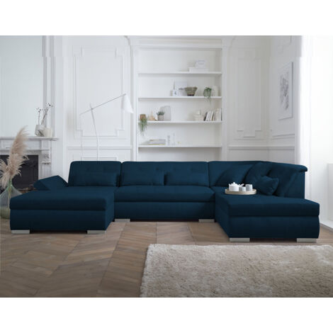 Vermont – wohnlandschaft 7-sitzer ecksofa in u-form – xxl – rechts - petrolblau (1/5)