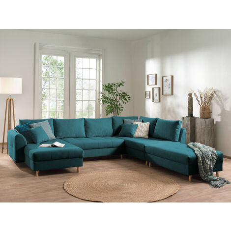 Rune – wohnlandschaft – mit hocker – 7-sitzer – skandinavischer stil – rechts - entenblau