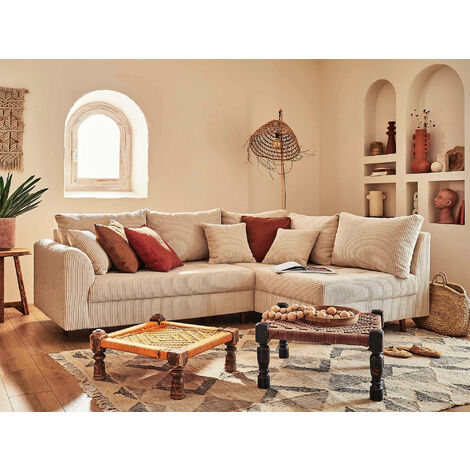 Rune – ecksofa rechts – 4-sitzer – aus cord - beige