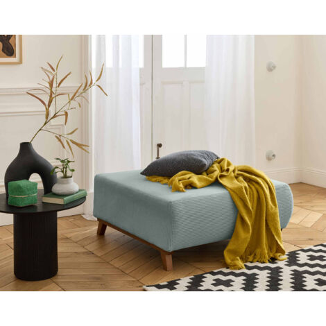 Cristal - modulierbarer hocker - 95 cm - aus cordsamt - blau (1/5)