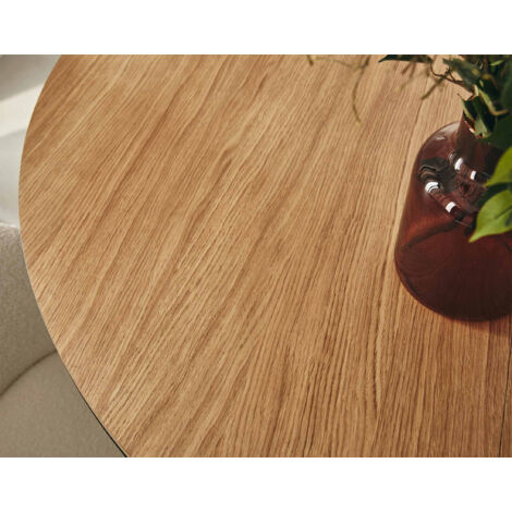 Pampa - runder ausziehbarer esstisch - holz und schwarz - 130 cm - schwarz / holz