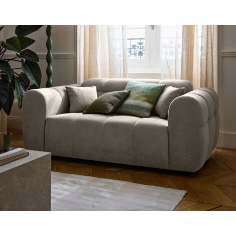 Ray - 2-sitzer einzelsofa aus strukturiertem stoff - grau (1/5)