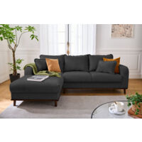 Albane - 4-sitzer ecksofa links - cord - dunkelgrau
