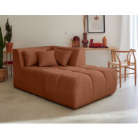 Caracas - modulsofa recamiere rechts - aus stoff - rostfarben