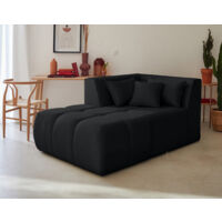 Caracas - modulsofa recamiere links - aus stoff - schwarz