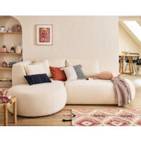 Santorini - sitzelement links - aus strukturiertem samt - beige