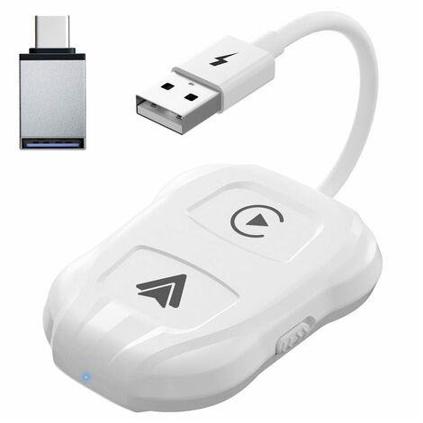 Adaptateur voiture sans fil Carplay pour Android iOS Bluetooth WiFi Auto Adapter, compatible avec Android 11 et supérieur & iPhone iOS 10+. (1/5)