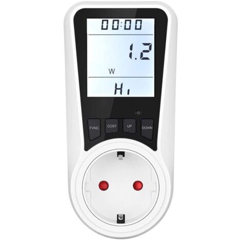 Energiekostenmessgerät Stromverbrauchsmesser Energiemessgerät Stromzähler für Steckdose 1-tlg, Strommessgerät Bildschirm Hintergrundbeleuchtung für Thermal Heater