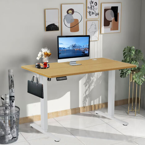 FAMISKY Elektrischer Stehpult – Höhenverstellbarer Schreibtisch 160x61 Cm, Rustikales Braun