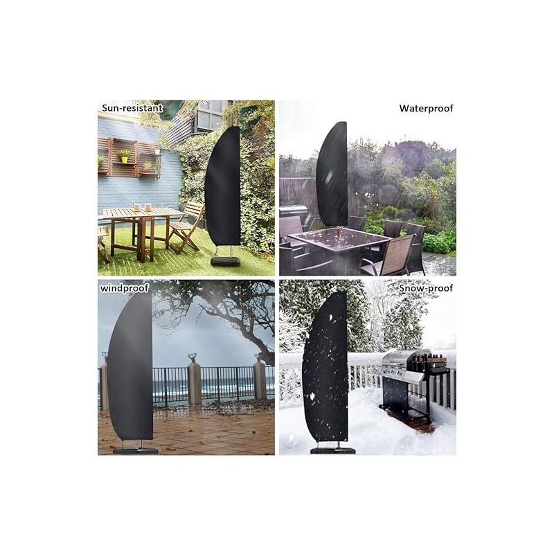 Copertura Ombrellone AWNIC - Telo Impermeabile E Anti-UV Per Ombrelloni 3x4m, Con Cerniera E Cordino, Oxford Resistente - Foto 6