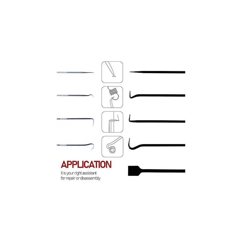 Qiilu Kit Da 9 Pezzi Per Rimozione Paraoli E O-ring Auto, Ganci E Raschietti In Acciaio, Impugnatura ABS - 2