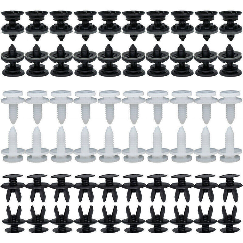 100 Clip Di Fissaggio Per Pannelli Auto In Plastica – Per Parafango, Portiera, Paraurti – Compatibili VW T3 T4 T25 E BMW (823867299, 51411973500)
