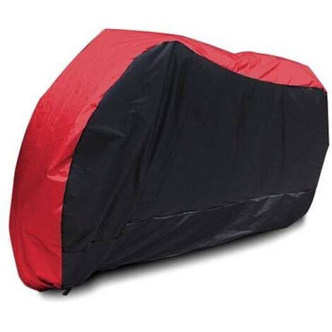 Telo coprimoto 245x105x125cm XXL Nero+Rosso Telo in poliestere resistente a escrementi di uccelli, acqua, polvere/neve/pioggia, vento, sole, coperture protettive per esterni