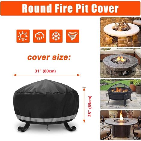 Copertura Per Braciere Rotonda ø100 Cm – Impermeabile E Anti-UV – Tessuto Oxford 420D Con Coulisse
