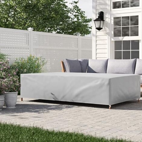HRSMTY Copertura Per Tavolo Da Giardino Rettangolare 420D Impermeabile - Fodera Oxford Con Fibbie Antivento E Custodia (Nero, Marrone, Beige, Ecc.)