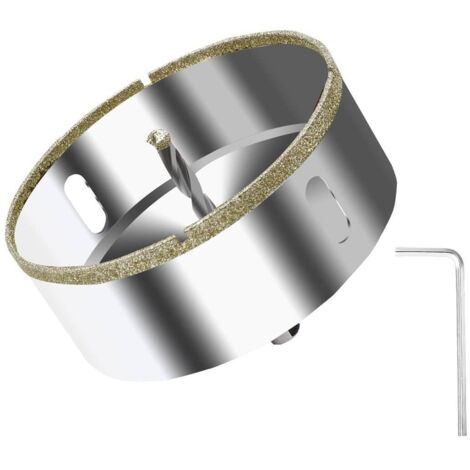 Seghe a Tazza diamantata 100mm con guida di centraggio, fresa a tazza diamantata per vetro, piastrelle, ceramica, marmo, granito