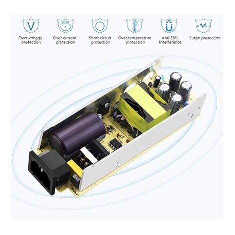 Accendisigari Auto Da Casa - Convertitore Di Corrente 220V A 12V, Adattatore Alimentatore Con Presa, 24W Massimi, Protezioni Multiple - Nero - 2