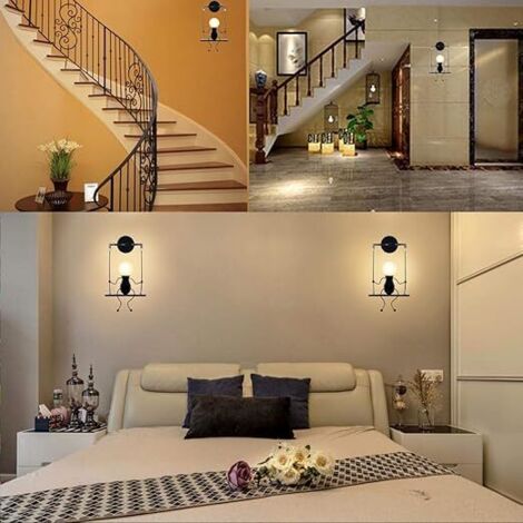 GOOSKI Applique da Parete LED IP65 per Interni ed Esterni, 6W Luce Up & Down con 6 Sorgenti Luminose, 3000K Bianco Caldo, Lampada da Parete in Alluminio per Soggiorno Camera Scale Corridoio