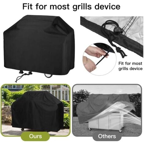Telo Copri Barbecue 170x61x117cmcm Nero Telo Copri Barbecue Impermeabile 210D Telo Protettivo per Barbecue Anti-UV Anti-acqua Anti-umidità per Weber Holland