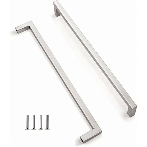 2 pezzi Maniglia per mobili in acciaio inox Maniglie per ante di mobili da cucina 320 mm Maniglia per cassetti di mobili da camera da letto Distanza centrale, argento, con viti