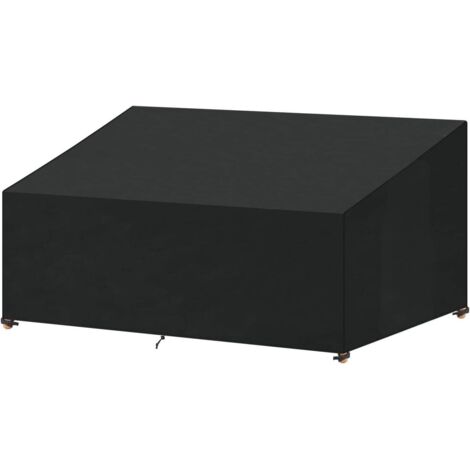 Copertura per panca da giardino a 4 posti 240x99x61/89 cm, impermeabile, copridivano da giardino per esterni, copertura per mobili da giardino in tessuto Oxford, antivento, anti-UV, con fibbia, nero (1/5)