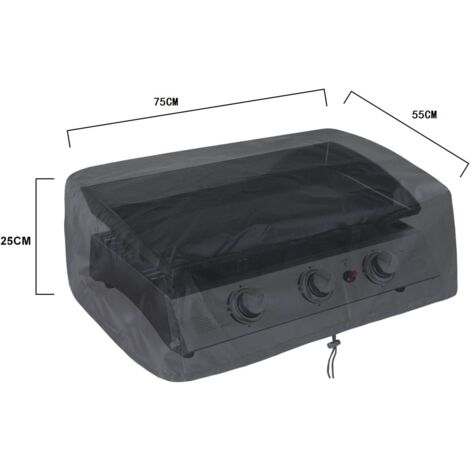 Copertura protettiva per plancha a gas 75x55x25cm Nero 210D Anti UV Anti acqua Anti umidità Copertura per barbecue (1/5)