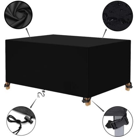 Copertura per mobili da giardino 120x95x75cm, Copertura per tavolo da giardino Copertura per tavolo da giardino Copertura per mobili da esterno impermeabile Tessuto Oxford anti-UV Nero