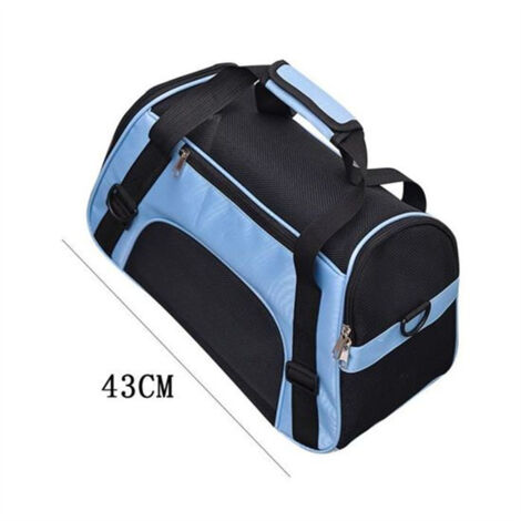Trasportino per animali domestici 43x21x30 cm, borsa per animali domestici blu per gatti di piccola taglia, gattino, cucciolo, cane di piccola taglia