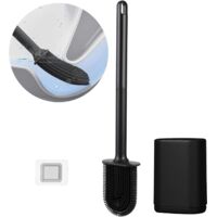 DIPO Set Scopino Per WC In Silicone, Con Supporto Ad Asciugatura Rapida E Straccio Assorbente - Posizionabile O Appeso, Antigraffio, Facile Da Pulire - 3