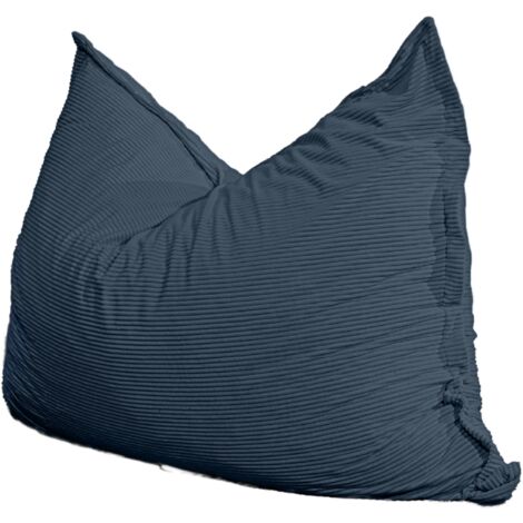 Pouf Velours Côtelé déhoussable - 140x180 cm Bleu nuit Bananair Fabriqué en France (1/5)