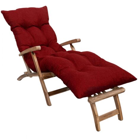 Coussin Bain de Soleil - 185x60x15 cm Rouge Bananair Fabriqué en France