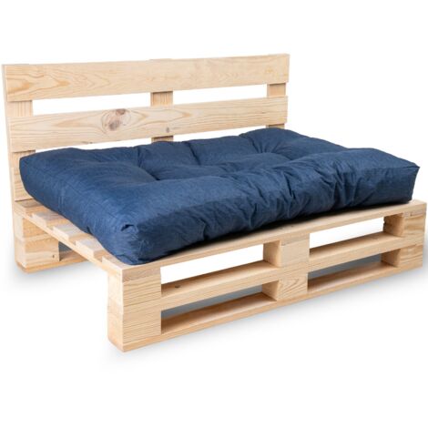 Assise Seule Coussin Palette - 120x80x15 cm Bleu Bananair Fabriqué en France