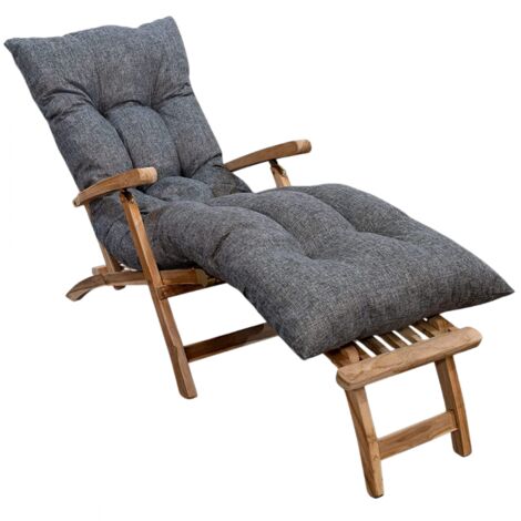 Coussin Bain de Soleil - 185x60x15 cm Gris Bananair Fabriqué en France