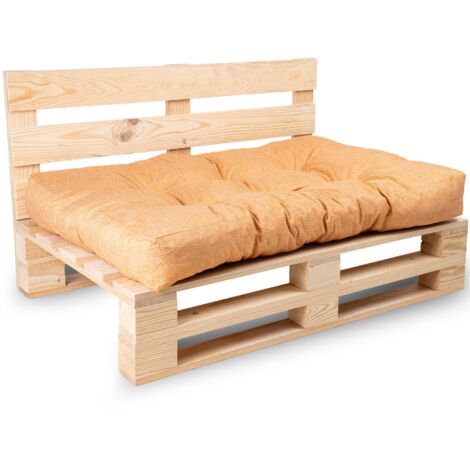 Assise Seule Coussin Palette - 120x80x15 cm Orange Bananair Fabriqué en France (1/5)